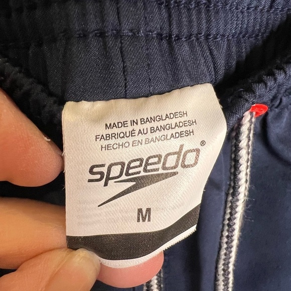 D19.15 Speedo Men's 8" Colorblock Swim Shorts - (Navy, Medium) - Picture 8 of 9